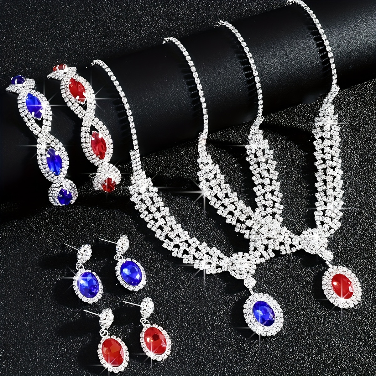 Bride Wedding Jewelry Set - Necklace, Bracelet, Earrings